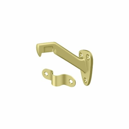 DELTANA Hand Rail Bracket with 3-5/16 Projection Unlacquered Bright Brass Finish HRB325U3-UNL